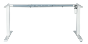 White Sit Stand Desk frame with 132-172cm adjustable width rail