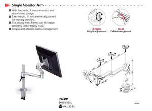 FA Series Single Monitor Arm