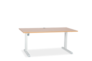 Squareline Height Adjustable Sit Stand Desk Beech Top White Frame