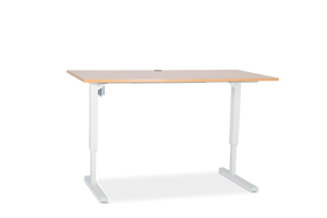 Squareline Height Adjustable Sit Stand Desk Beech Top White Frame