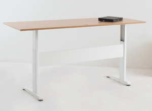 Classic Electric Sit Stand Desk White Frame Beech Top