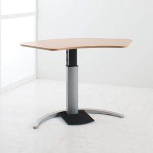 Single Column Sit Stand Desk with Design Base and 120 Corner Top